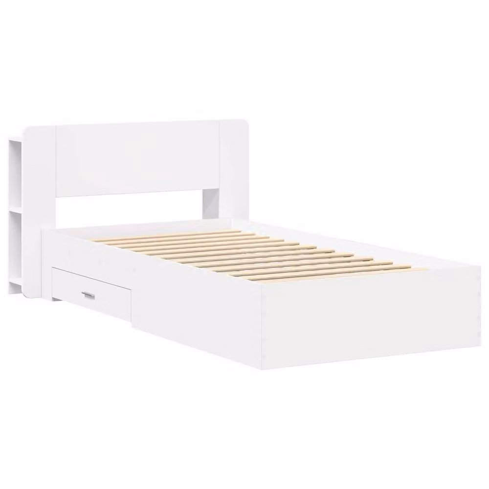 Berkfield Home Modern Bed Frame with Storage Drawers in White, Engineered Wood, W: 80 cm, L: 200 cm – 2