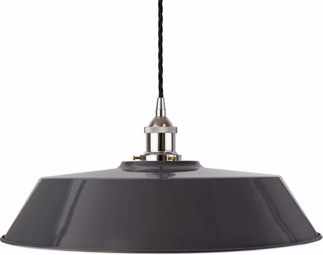 SE Home Chancery Large Pendant Light in Slate Grey with Nickel and Black Twisted Metal Details