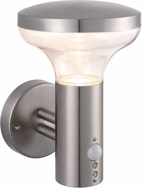 First Choice Lighting Rocky Stainless Steel Motion Sensor Outdoor Wall Light in Silver – 1
