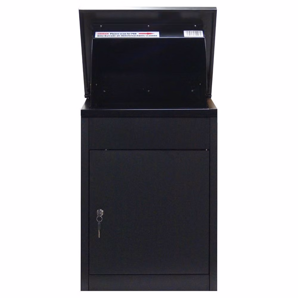 Phoenix Safe Company PB0581BK Secure Wall-Mounted Outdoor Parcel Box in Black Steel – 3
