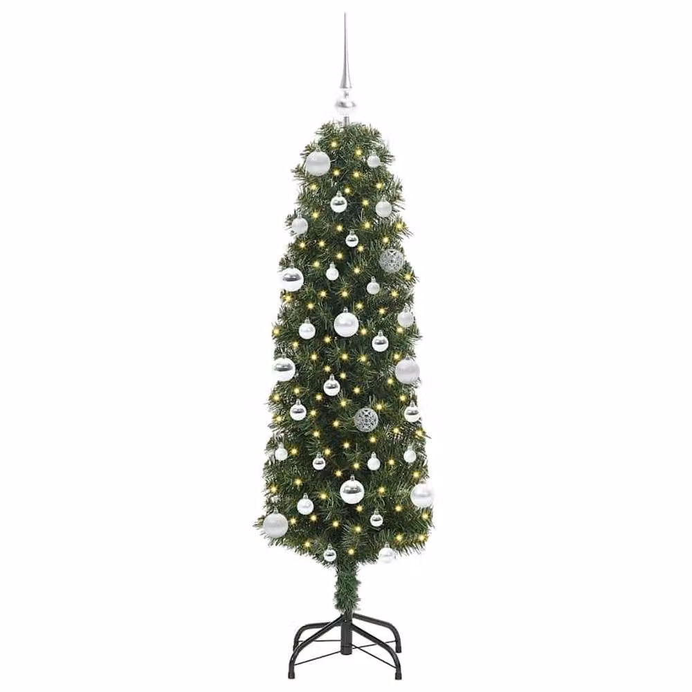 Berkfield Home Artificial Green Christmas Tree with 150 Warm White LEDs and Stand, Height: 150 cm – 3