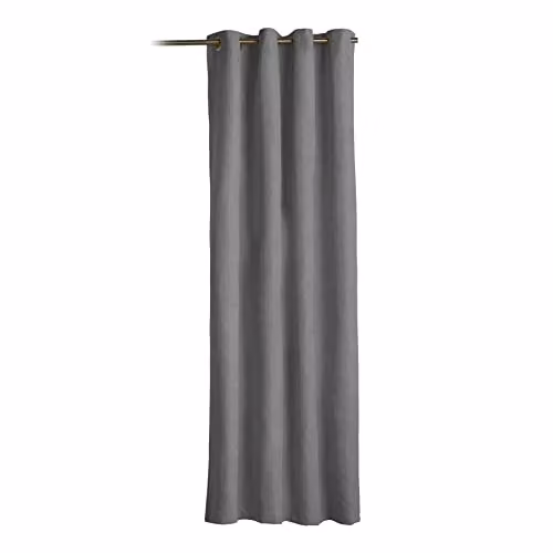 Alan Symonds Grey Velvet Chenille Blackout Door Curtain with Eyelets, Width: 137 cm, Height: 213 cm – 4