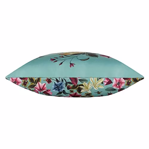 Terrys Midnight Garden Birds Floral Outdoor Filled Square Cushion, Blue and Turquoise, W/D/H: 43 x 43 x 43 cm – 2