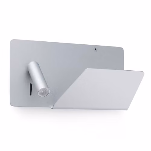 Netlighting Suau LED Adjustable Wall Lamp in Silver and Grey Aluminium