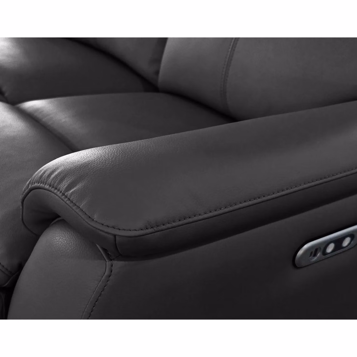 Aspire Kingsmere 3 + 2 Power Recliner Sofa Set in Black Real Leather with USB Charging – 4