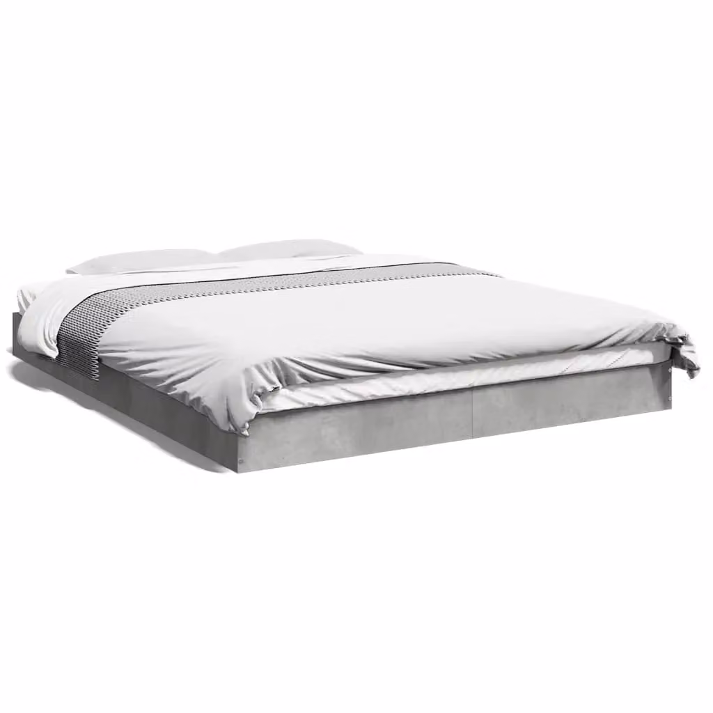 Berkfield Home Modern Bed Frame in Concrete Grey, W/D/H: 160 x 200 cm – 2