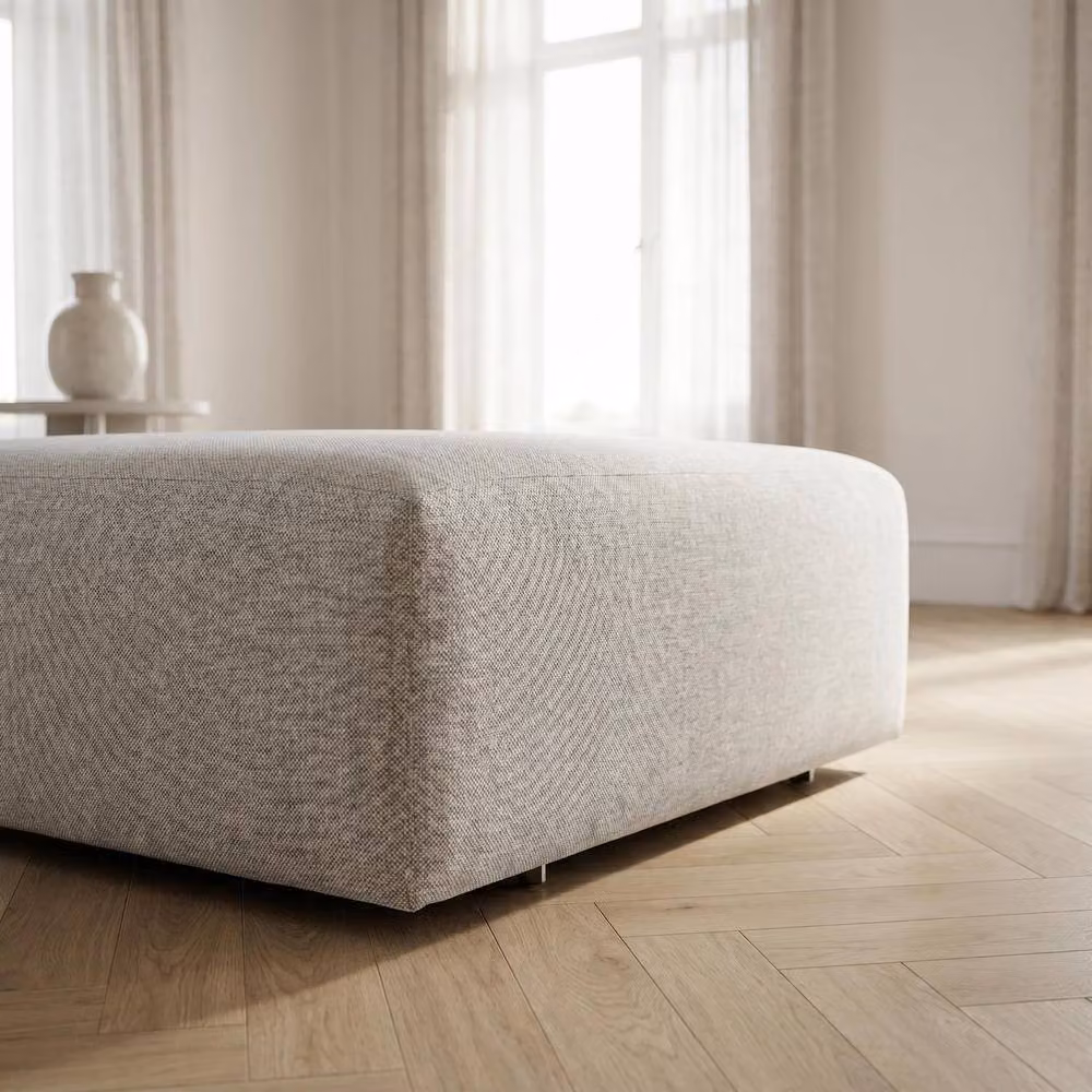 Abakus Direct Tokyo Cube Footstool in Grey Fabric – 2