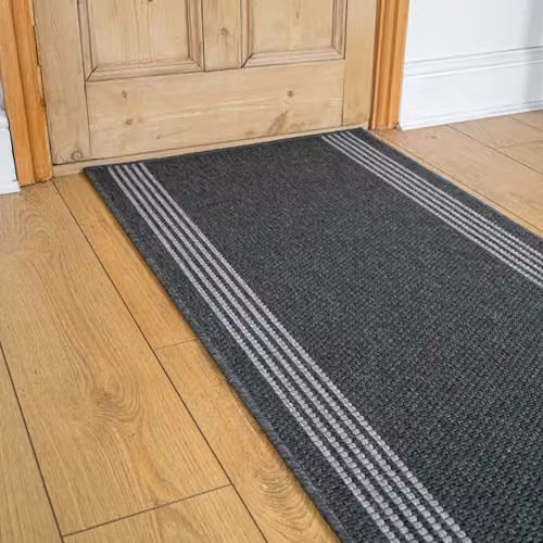 runrug Loop Pile Hallway Runner Rug in Grey, W/D/H: 80 x 360 x 0.5 cm