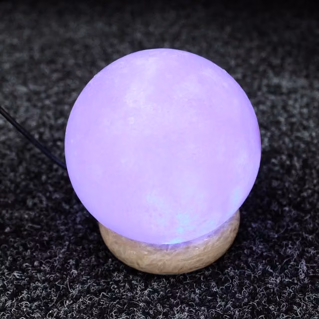 KDMK Brown USB Himalayan Crystal Salt Lamp Sphere with Bulb and Power Supply Included