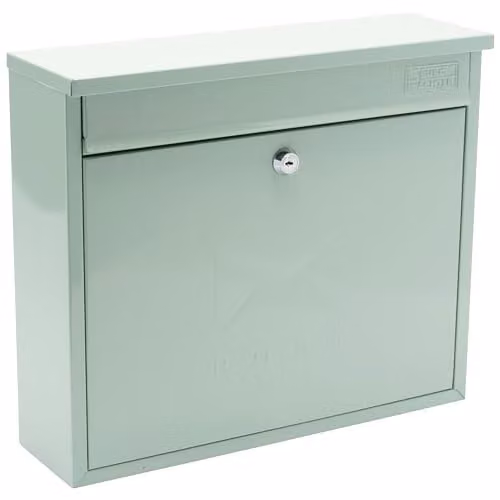 Burg-Wächter MB02CG Elegance Wall Mounted Lockable Weatherproof Post Box, Galvanised Steel, Green, W: 36 cm, H: 31 cm, D: 10 cm