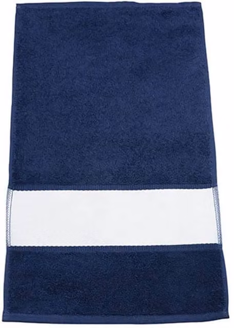 ARTG Subli-Me Guest Towel in Navy Blue with Border