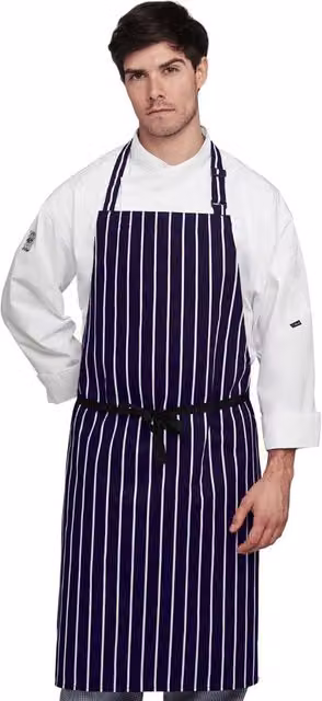 Dennys Women's Cotton Striped Butchers Apron, Pack of 2, Navy Blue