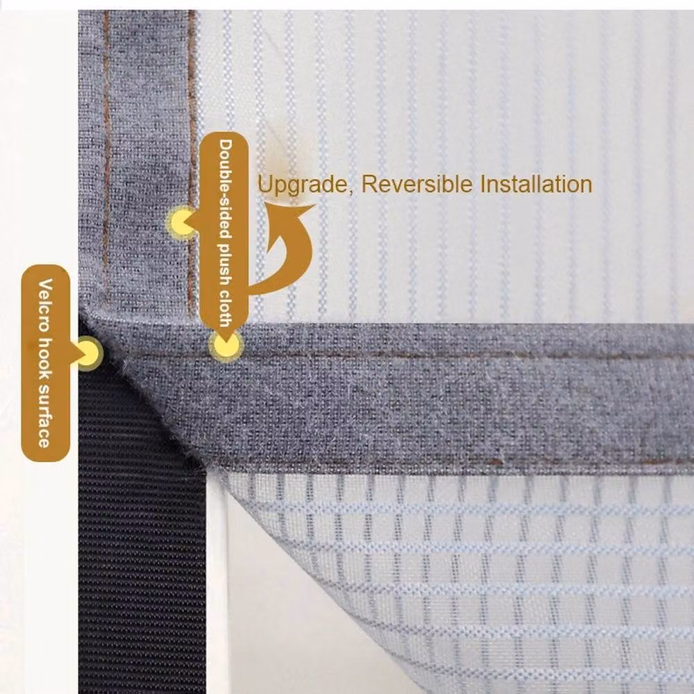 Kelvenix Magnetic Mesh Curtain Door in Grey, W: 100 cm, H: 220 cm – 3
