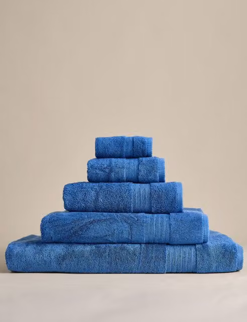 M&S Egyptian Cotton Fluffy Quick Drying Blue Towel