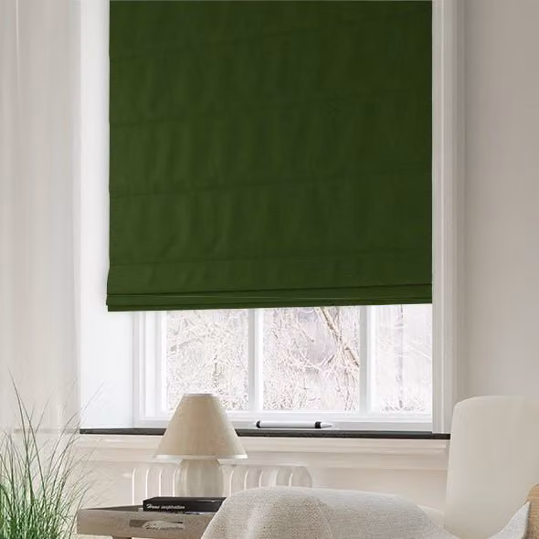 Terrys Clarence Velvet Made to Measure Roman Blind in Green