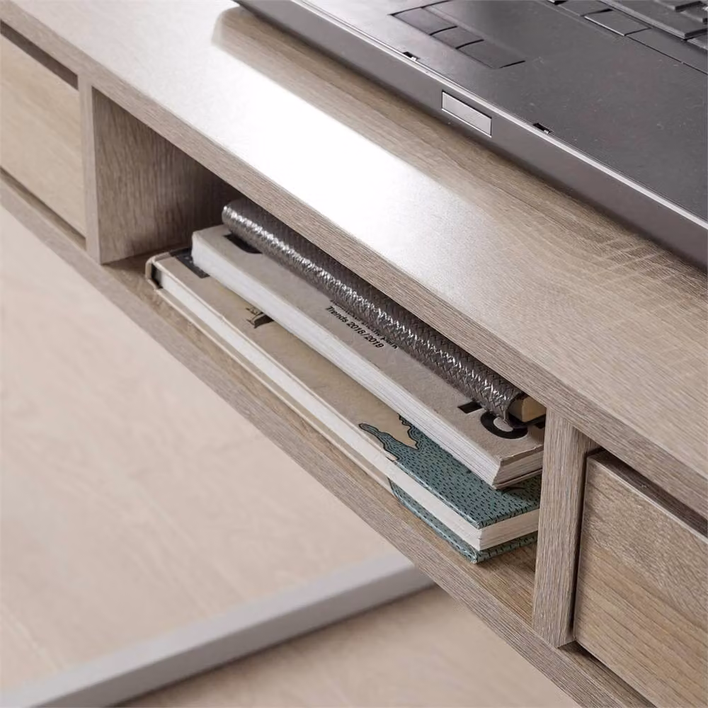 SPETLEK Sonoma Oak and Grey Computer Desk and Laptop Workstation – 3