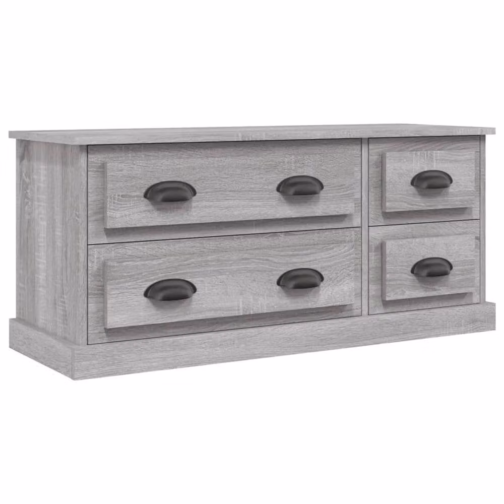 Berkfield Home Modern Grey Sonoma TV Cabinet, W: 100 cm, D: 35.5 cm, H: 45 cm – 2