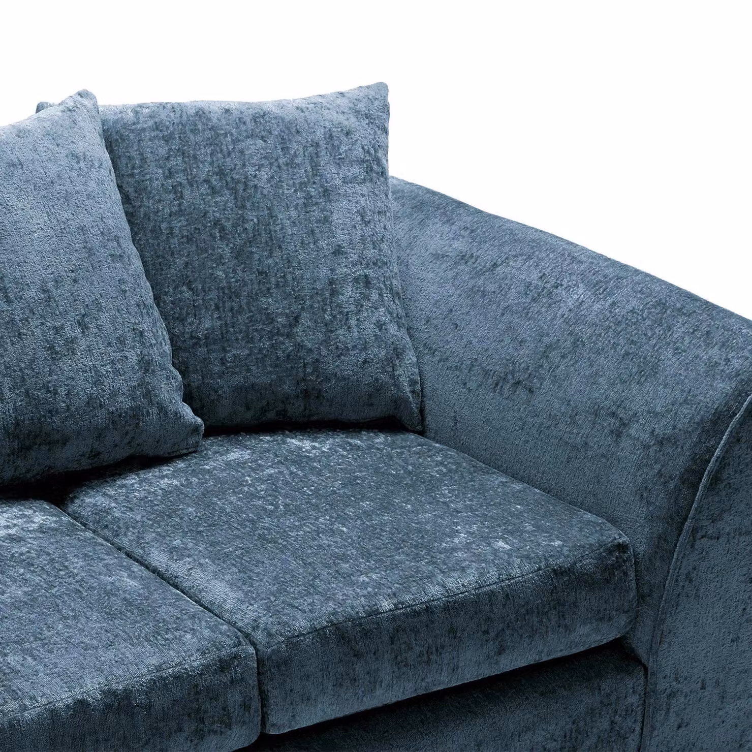 Abakus Direct Harriet 2 Seater Sofa in Blue Crushed Chenille Fabric – 4