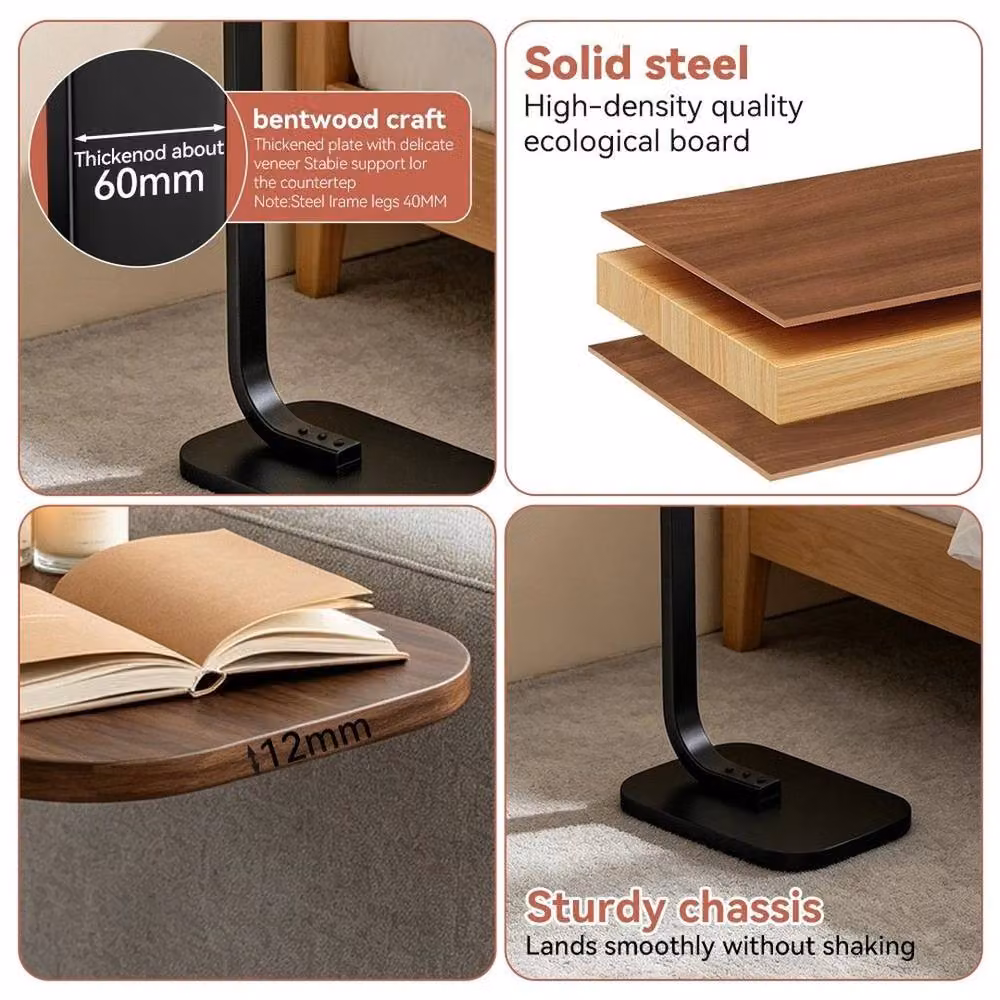 NESTLUNE Small Multifunctional Side Table in Brown, W/D/H: 15 x 15 x 100 cm – 5