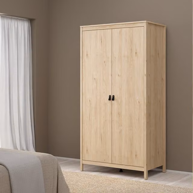 Furniture To Go Barcelona Wardrobe in Jackson Hickory Oak with Hinged Doors – 1