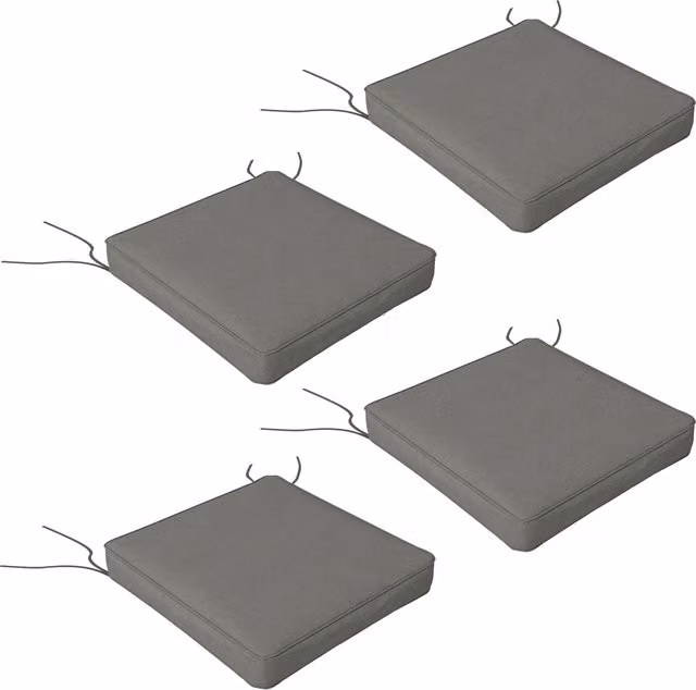 Outsunny 4 Seat Replacement Outdoor Cushion Pad Set in Grey