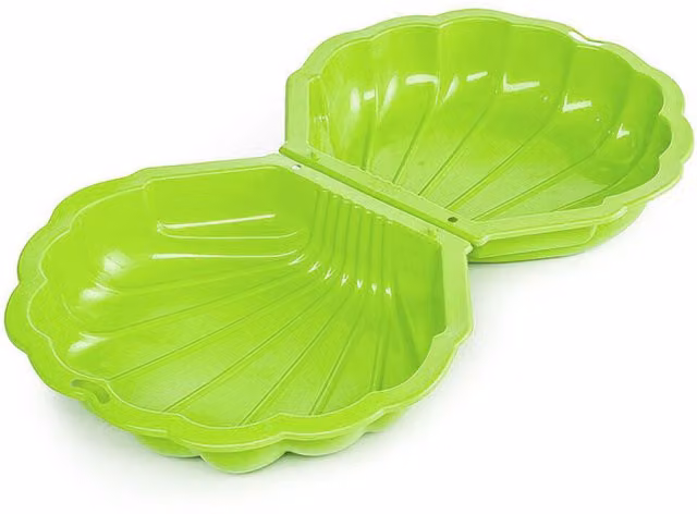 URBNLIVING Shell Clam Shaped Plastic Sandpit in Green and Blue
