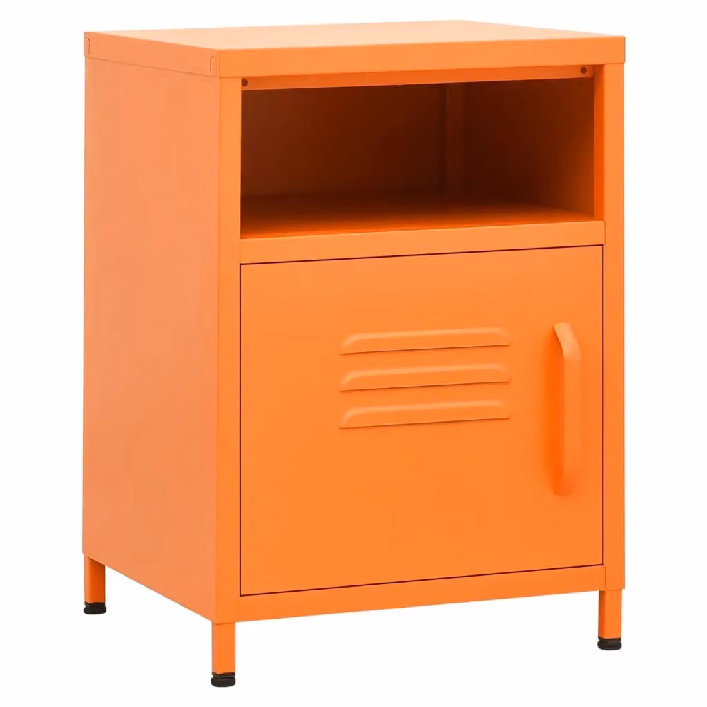Berkfield Home Orange Metal Nightstand with Integrated Lighting, W/D/H: 35 x 35 x 51 cm – 2