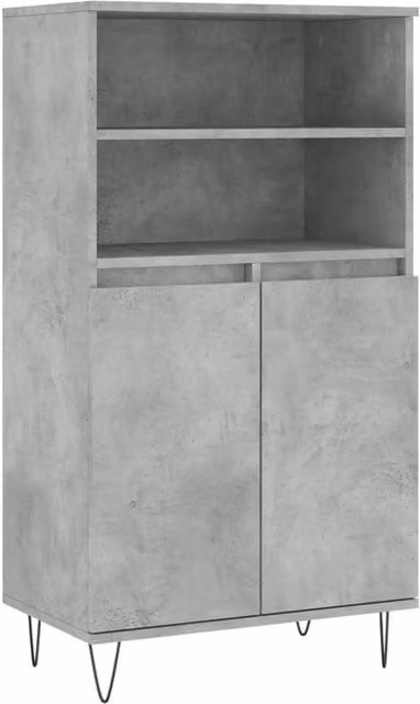 Berkfield Home Industrial Highboard in Concrete Grey, W/D/H: 60 x 36 x 110 cm – 1