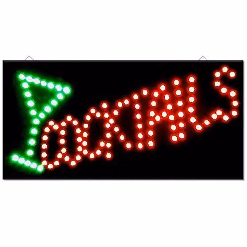 Gr8 Home LED Cocktail Bar Sign, Multicolour, W: 48 cm, H: 24 cm – 1