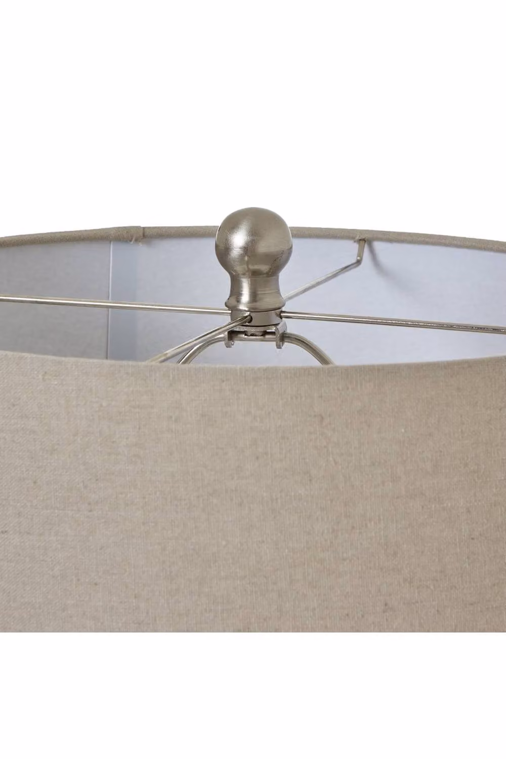KDMD White Beaded Ceramic Tabletop Lamp with Linen Shade – 2