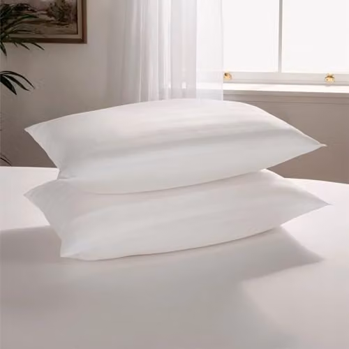 Ezysleep White Satin Stripe Luxury Microfibre Pillows, King Size – 2