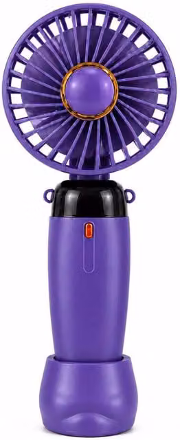 Dyzi Portable Handheld Mini Fan, Rechargeable with Stand and USB-C, 3 Speeds, Purple