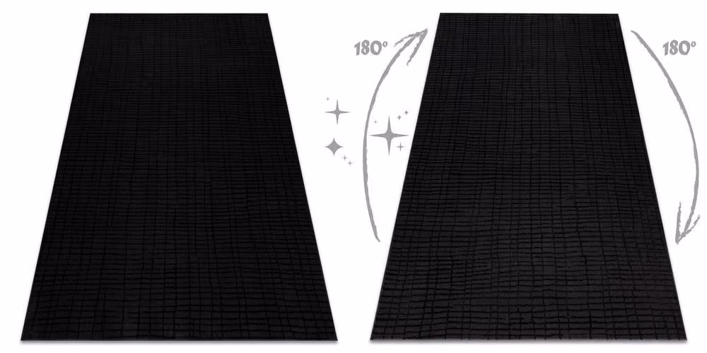RugsX Aura Geometric Modern Rectangular Rug in Black, W: 80 cm, L: 150 cm – 2