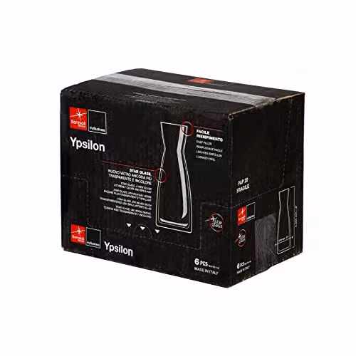 Bormioli Rocco Ypsilon Glass Carafes, Pack of 6, Transparent, 0.55 l – 3