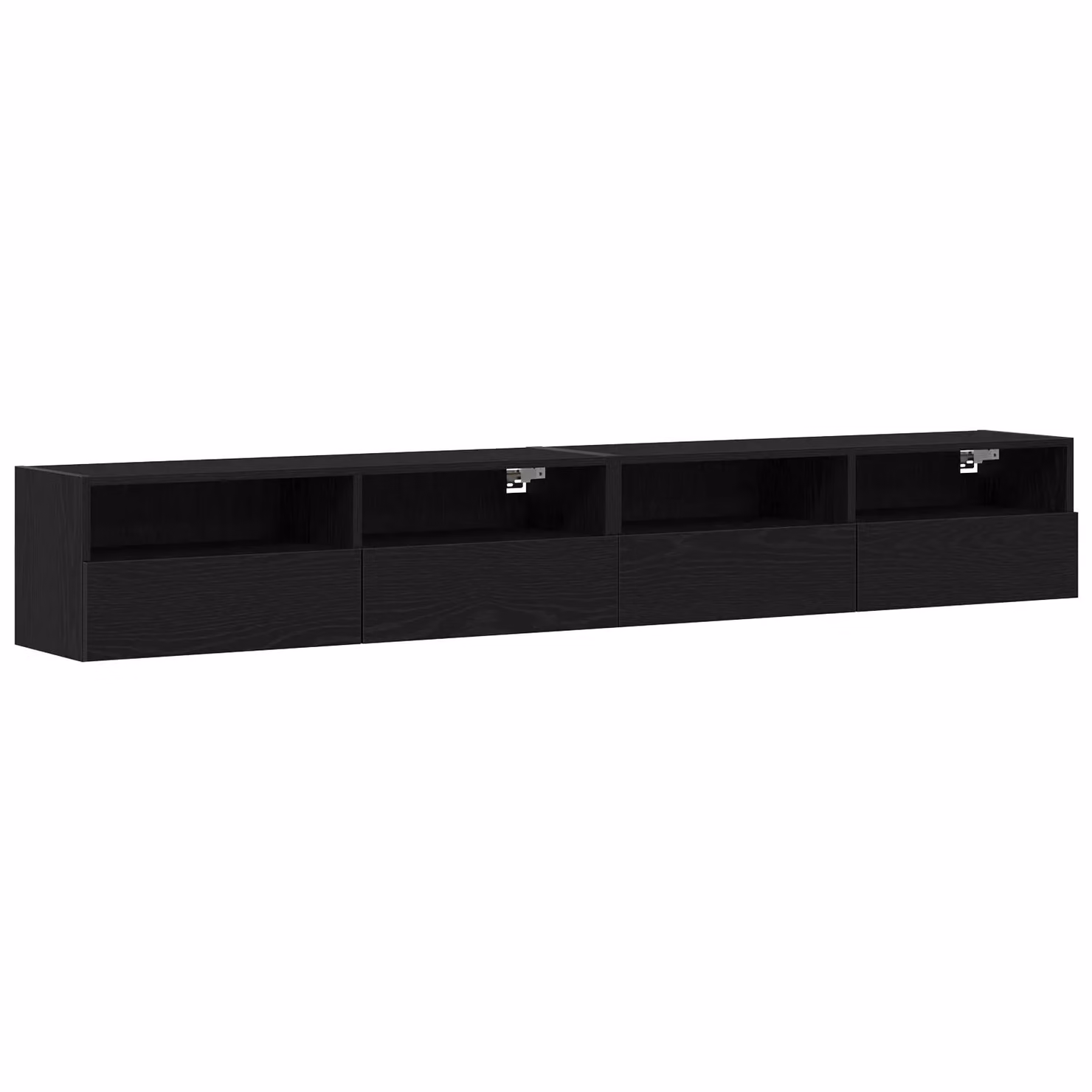 Berkfield Home Set of 2 Modern Black Oak Wall Mounted TV Cabinets, W/D/H: 100 x 30 x 30 cm – 2