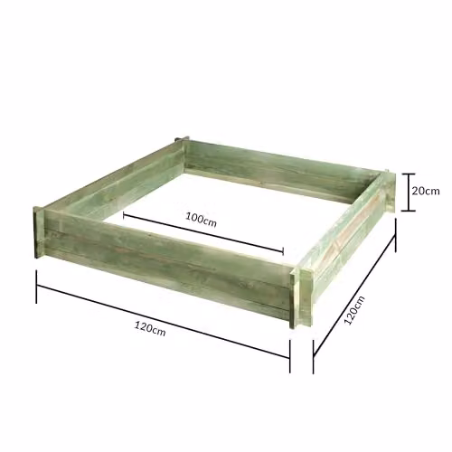 Primrose The Chamberlain Wooden Raised Outdoor Grow Bed, 200L, Beige, H: 20 cm, W: 100 cm, D: 100 cm – 5