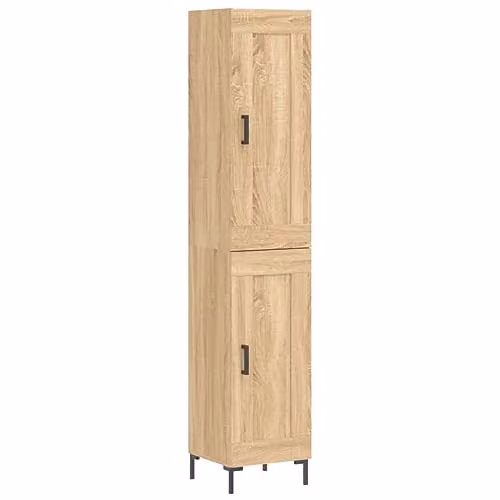 vidaXL Sonoma Oak Highboard with Hinged Doors and Internal Shelves, Brown, W/D/H: 34.5 x 29.7 x 180 cm – 1