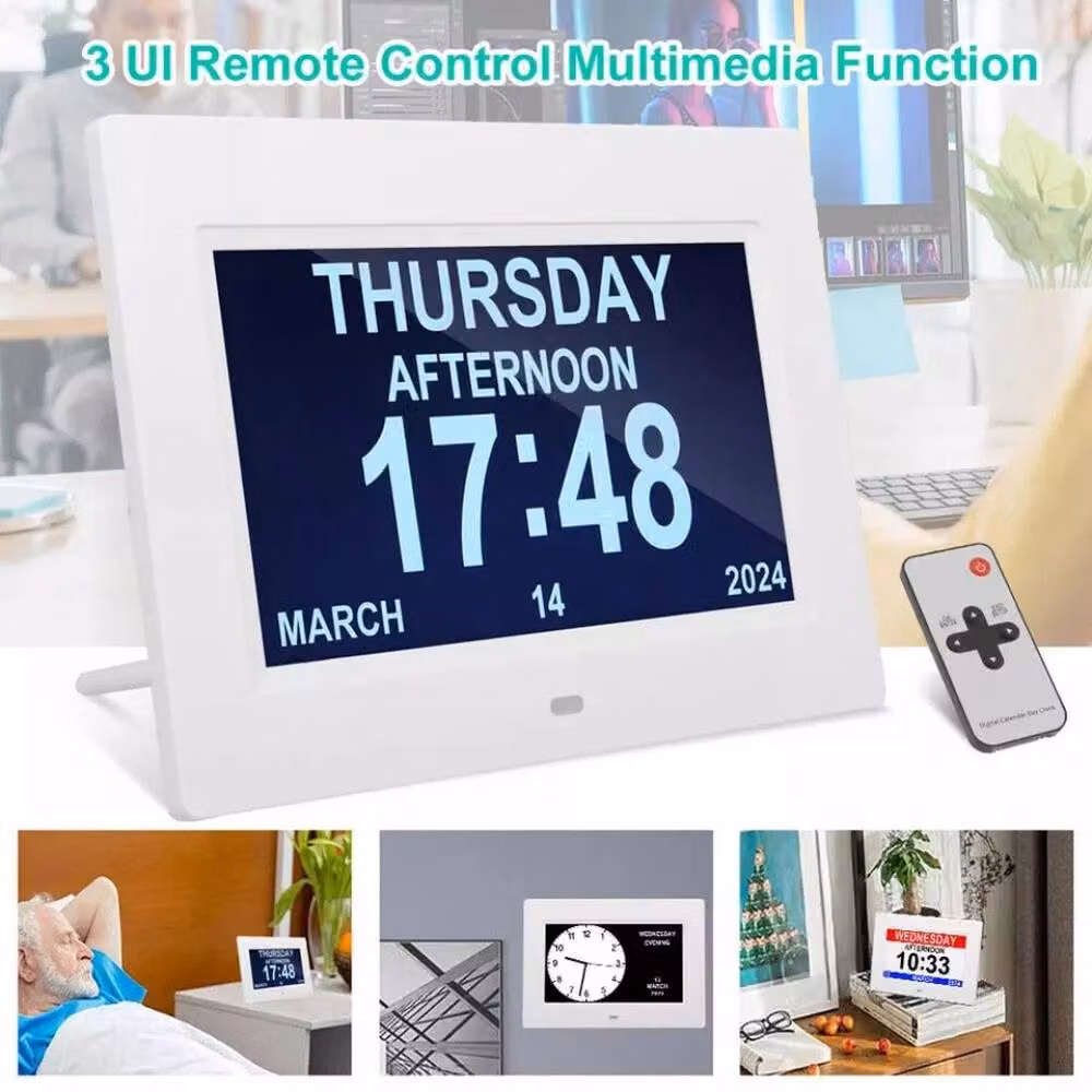 NESTLUNE LED Electric Digital Alarm Clock with Mirror Display, White, W: 100 cm, H: 15 cm, D: 1.5 cm – 2