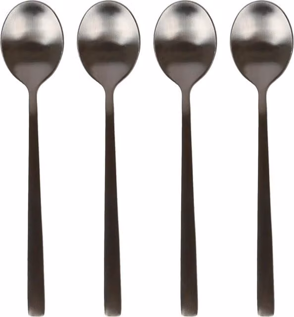 Argon Tableware Black Coated Stainless Steel Teaspoons, Set of 4