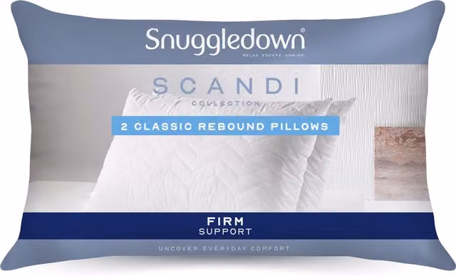Snuggledown Scandi Rebound Firm Pillow, White, Pack of 2