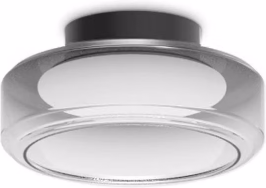 Netlighting Topico 35cm LED Dome Semi Flush Ceiling Light in Smoke Grey with Warm White 3000K – 3