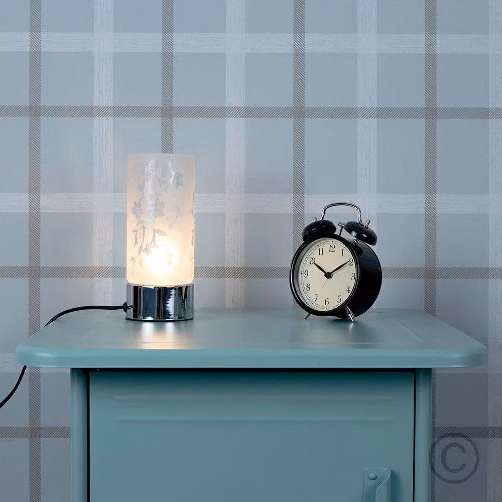 ValueLights Florette Modern Glass and Polished Chrome Touch Dimmable Bedside Table Lamp in Silver – 2