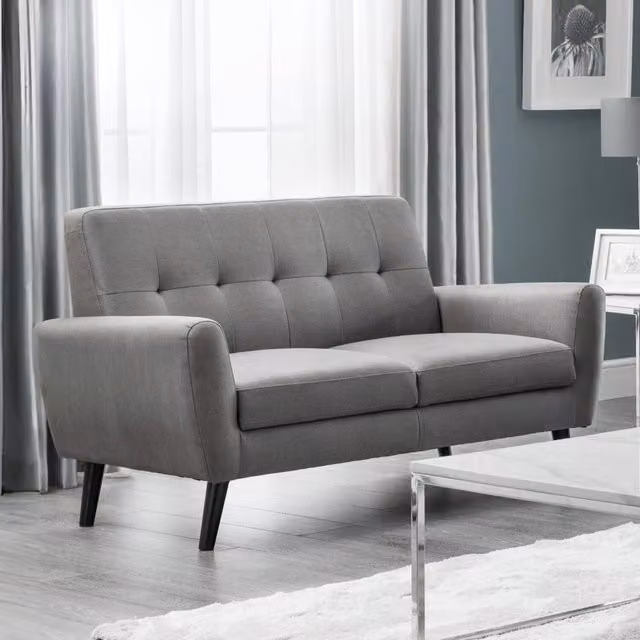 Julian Bowen Monza 2 Seater Grey Velvet Sofa