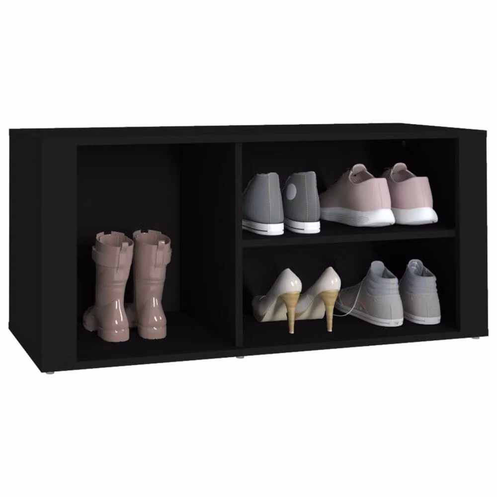 Berkfield Home Black Shoe Cabinet with Integrated Seat, W/D/H: 100 x 35 x 45 cm – 3