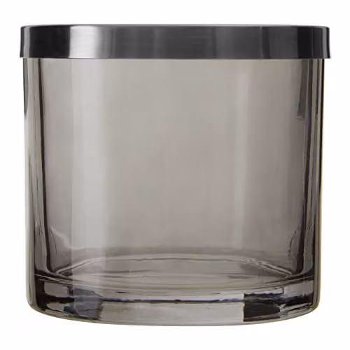 Premier Housewares Small Cotton Bud Holder with Lid in Black and Silver, W/D/H: 10 x 10 x 9 cm
