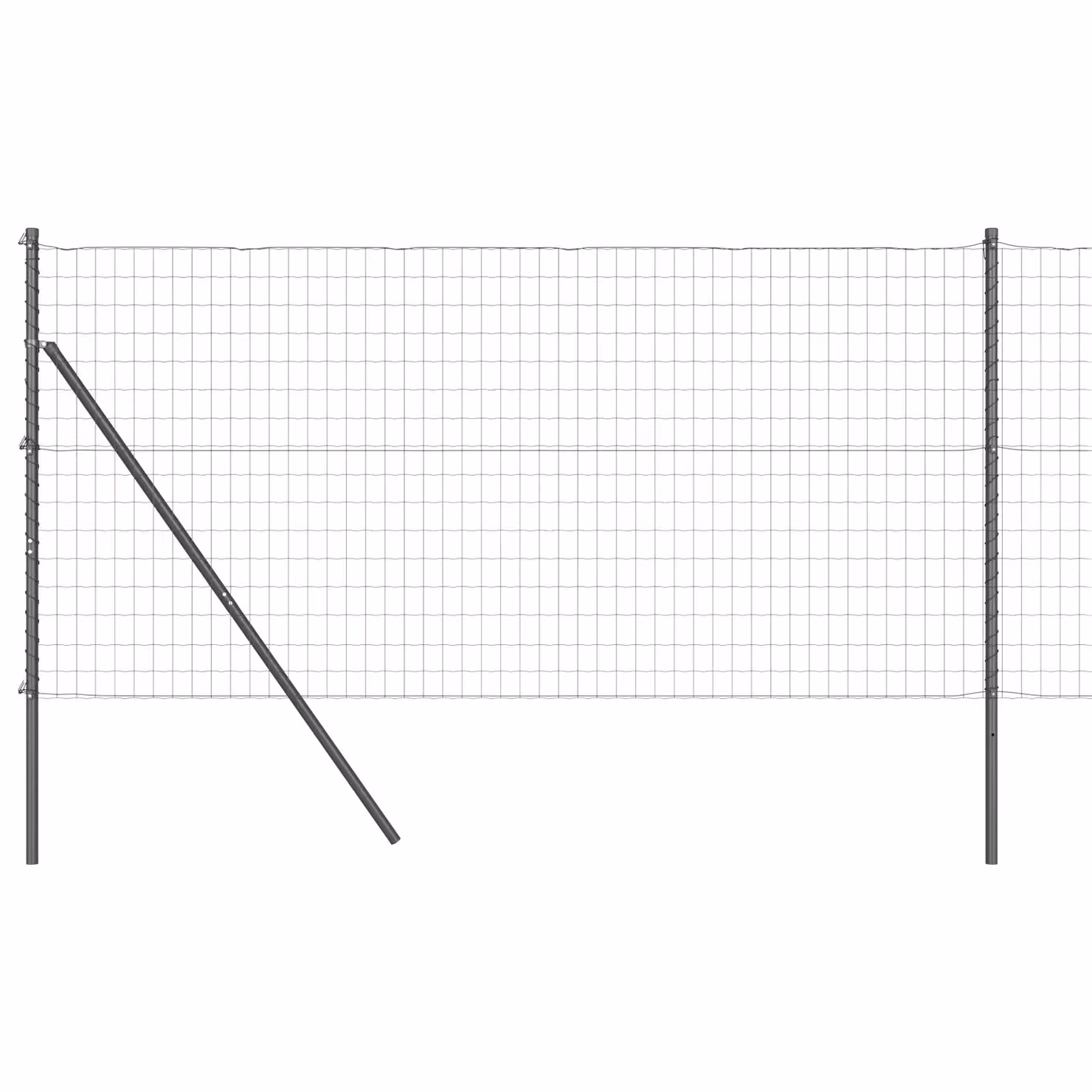 Berkfield Home Euro Fence with 13 Posts, Galvanised Steel, Grey/Silver, H: 120 cm, W: 25 m – 2