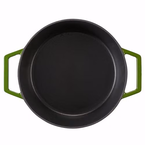 Cooks Professional Enamelled Cast Iron 26cm Casserole Dish with Lid and Handles, 5.8L, Green – 3