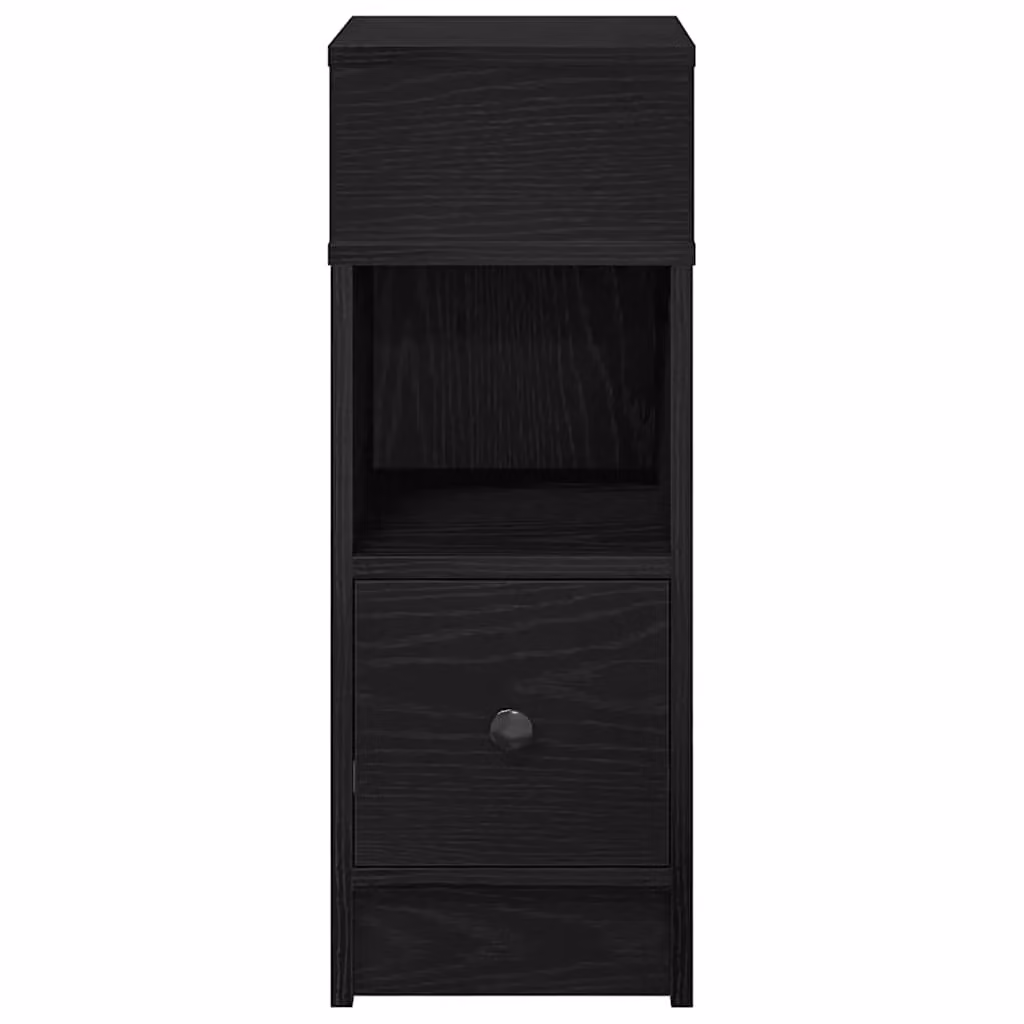 Berkfield Home Set of 2 Black Modern Bedside Cabinets with Drawer, W/D/H: 25 x 31 x 66 cm – 3
