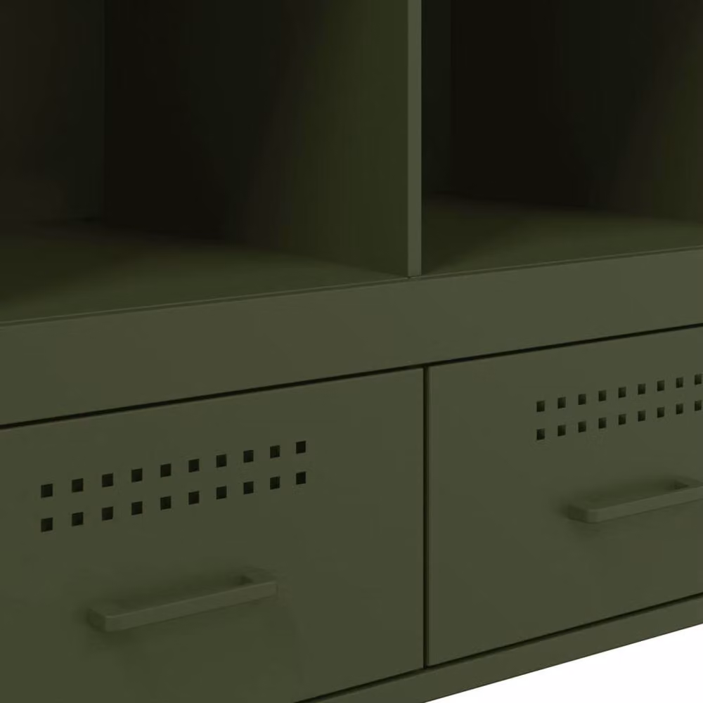Berkfield Home Highboard in Olive Green Metal, W/D/H: 68 x 39 x 101.5 cm – 5