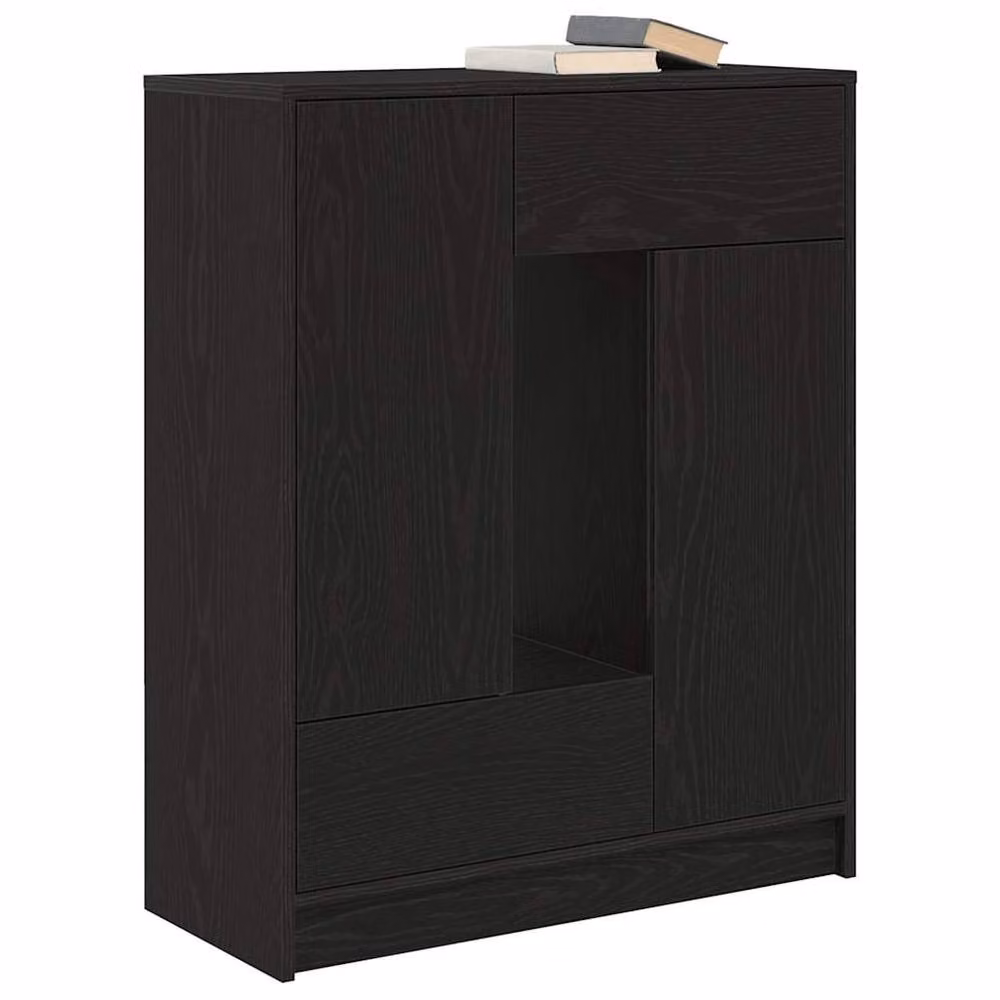 Berkfield Home Modern Sideboard with Drawers and Doors in Black Oak, W/D/H: 73 x 31 x 90 cm – 3